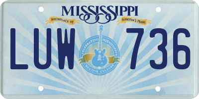 MS license plate LUW736