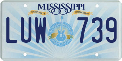MS license plate LUW739