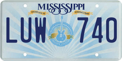 MS license plate LUW740