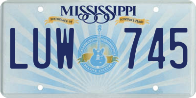 MS license plate LUW745