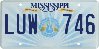 MS license plate LUW746