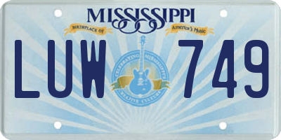 MS license plate LUW749