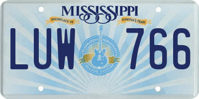 MS license plate LUW766