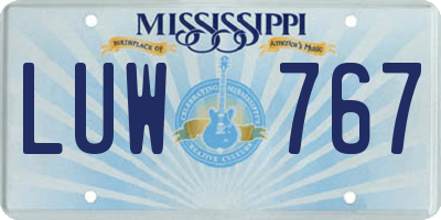 MS license plate LUW767