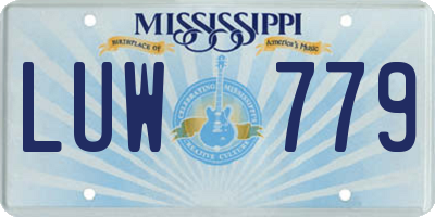 MS license plate LUW779
