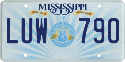 MS license plate LUW790