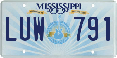 MS license plate LUW791