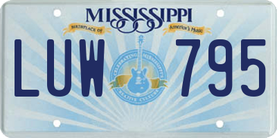 MS license plate LUW795