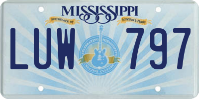 MS license plate LUW797