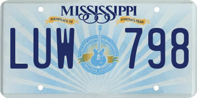 MS license plate LUW798