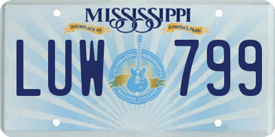 MS license plate LUW799