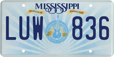 MS license plate LUW836