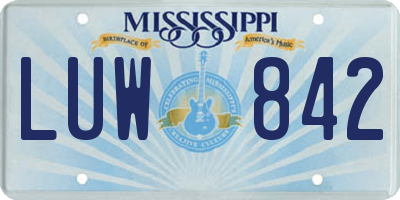 MS license plate LUW842