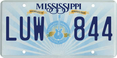MS license plate LUW844