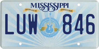 MS license plate LUW846