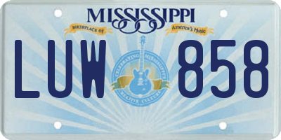 MS license plate LUW858