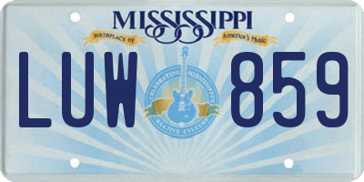 MS license plate LUW859