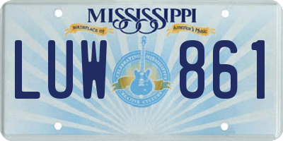 MS license plate LUW861