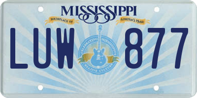 MS license plate LUW877