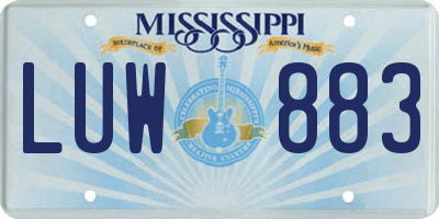 MS license plate LUW883