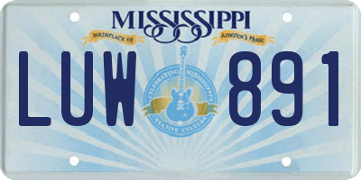 MS license plate LUW891