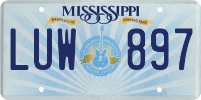 MS license plate LUW897