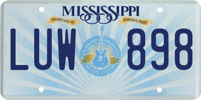 MS license plate LUW898