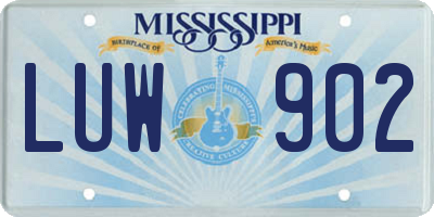 MS license plate LUW902