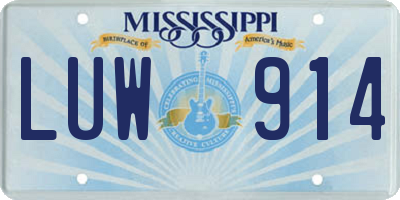 MS license plate LUW914
