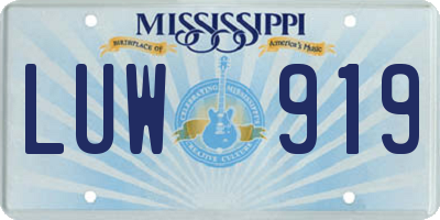 MS license plate LUW919