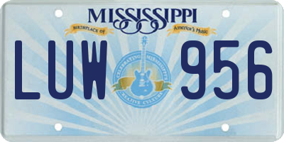 MS license plate LUW956