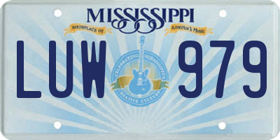 MS license plate LUW979