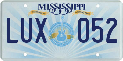 MS license plate LUX052