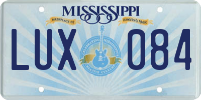MS license plate LUX084