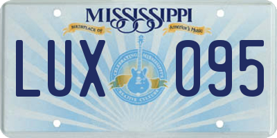 MS license plate LUX095