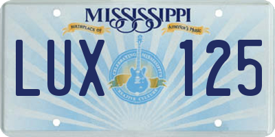 MS license plate LUX125