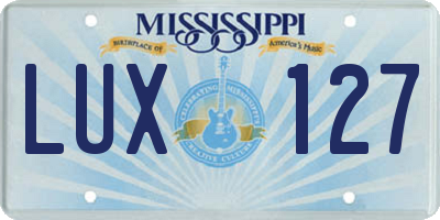 MS license plate LUX127
