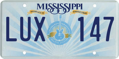 MS license plate LUX147