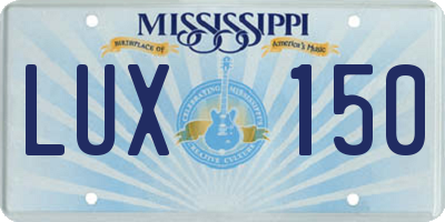 MS license plate LUX150