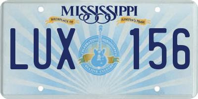 MS license plate LUX156