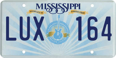 MS license plate LUX164