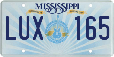 MS license plate LUX165