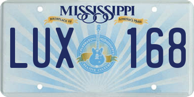 MS license plate LUX168