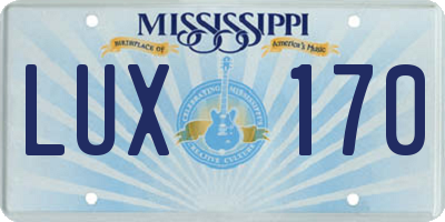 MS license plate LUX170