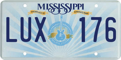 MS license plate LUX176