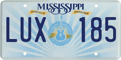 MS license plate LUX185