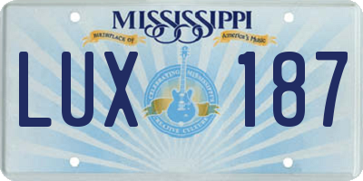 MS license plate LUX187