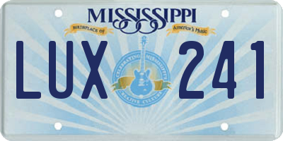 MS license plate LUX241
