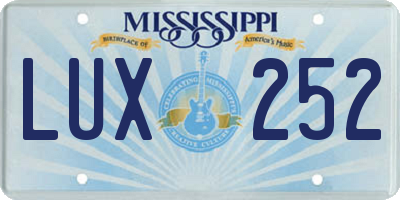 MS license plate LUX252