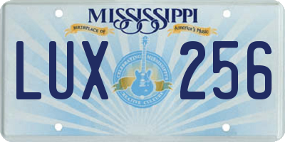 MS license plate LUX256